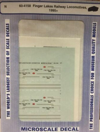Microscale 60-4158 N 1995+ Finger Lakes Railway Locomotives Decal Sheet