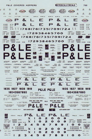 Microscale 60-702 N P&LE Covered Hopper Waterslide Decal Sheet