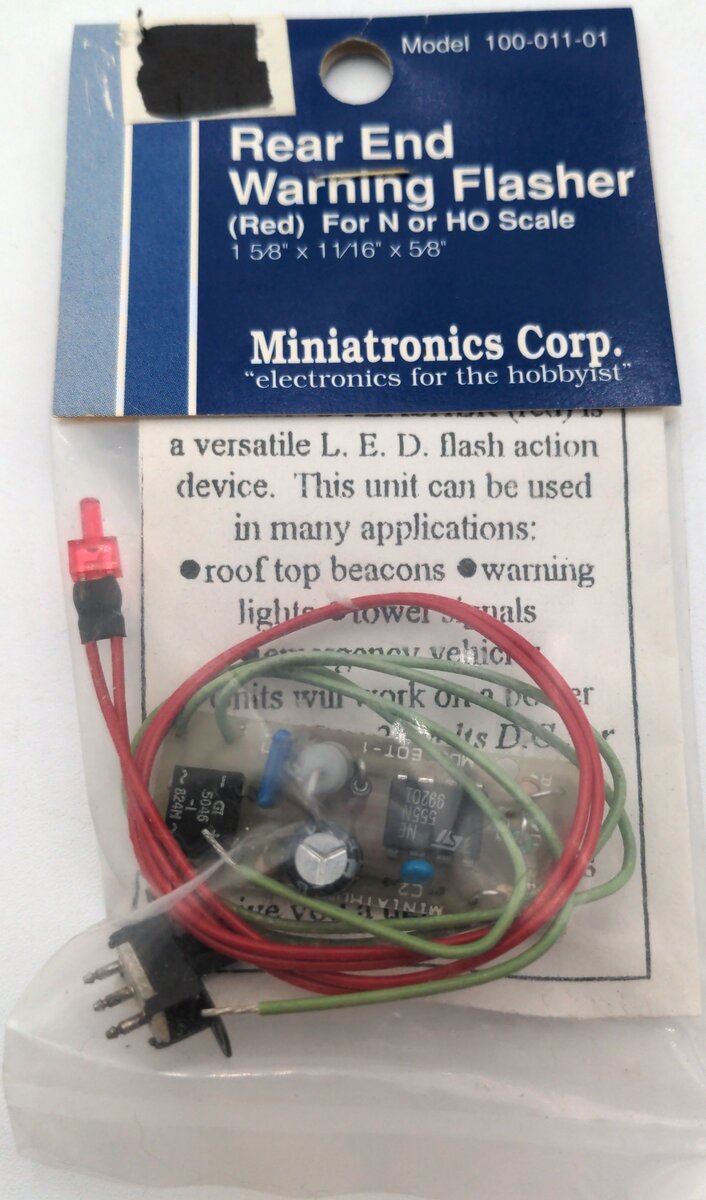 Miniatronics 100-011-01 HO Red Rear End Warning Flasher Road Sign