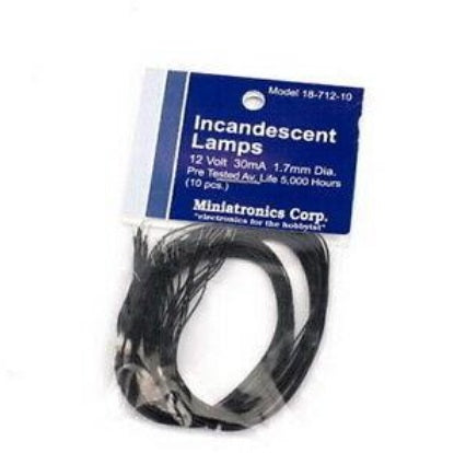 Miniatronics 18-001-10 1.5 Volt 15mA 1.2MM Dia. Incandescent Lamps (Pack of 10)