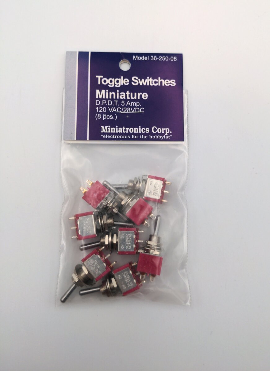 Miniatronics 36-250-08 DPDT 5 Amp 120V Miniature Toggle Switch (8 pcs)