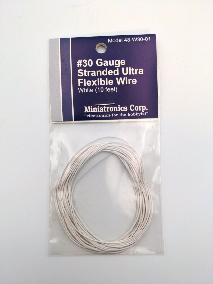 Miniatronics 48-W30-01 White #30 Stranded Ultra Flexible 10' Wire