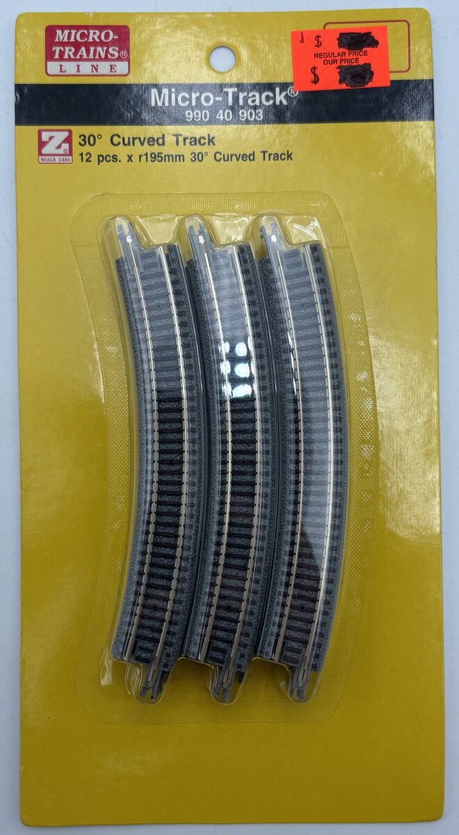 MicroTrains 99040903 Z 30 Degree R195mm Micro-Track Curves (Pack of 12)