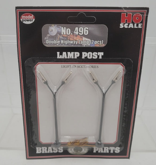Model Power 496 HO Scale Double Highway Light (Pack of 2)