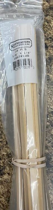 Northeastern Scale Lumber 70235 1/8" x 1/4" x 24" Stripwood (Pack of 10)