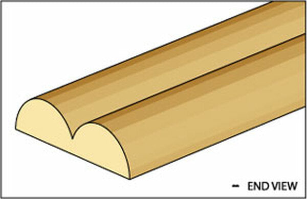 Northeastern Scale Lumber 873 I 5/64" x 24" Double-Bead Moulding