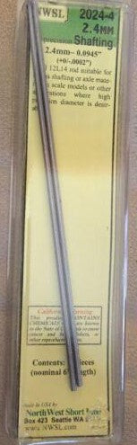 Northwest Short Line 2024-4 Shaft/Axle Stock 2.4mm Outside Diameter