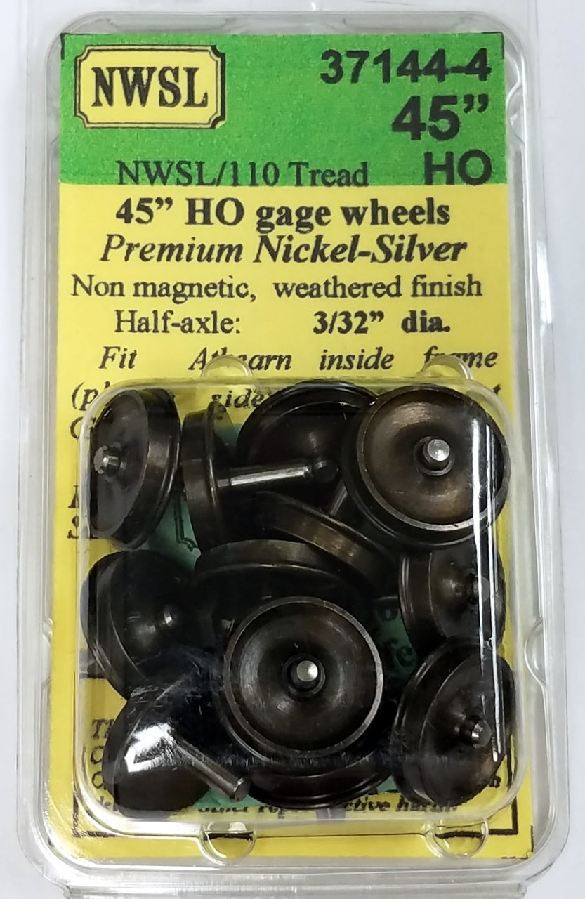 Northwest Short Line 37144-4 HO 3/32" Half Axle 45"/110 Inside Frame Wheels