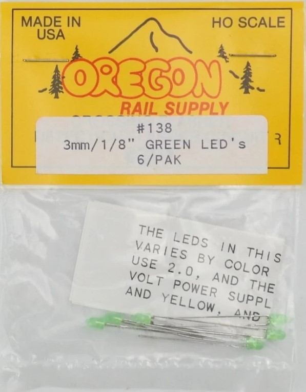 Oregon Rail Supply 138 1/8" Red LED's Two Light Dwarf Signal (Pack of 6)
