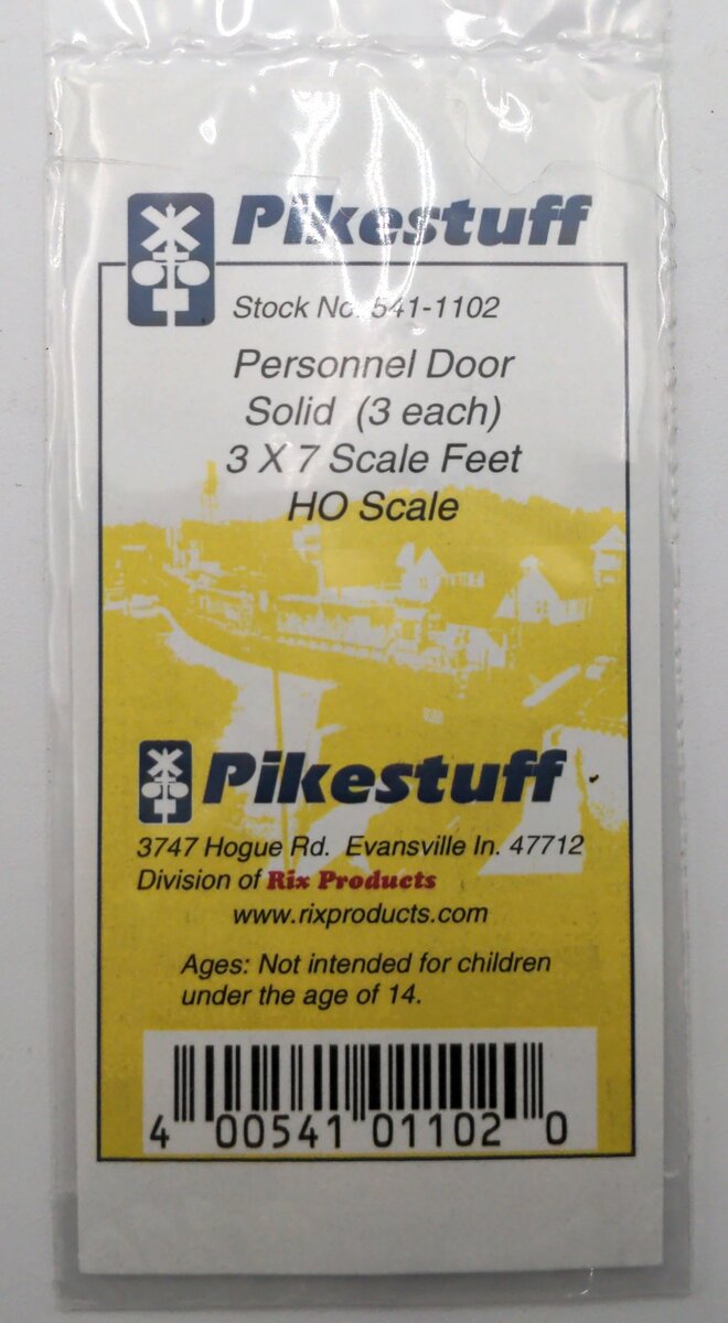 Pikestuff 541-1102 HO Personnel Door Solid (Pack of 3)