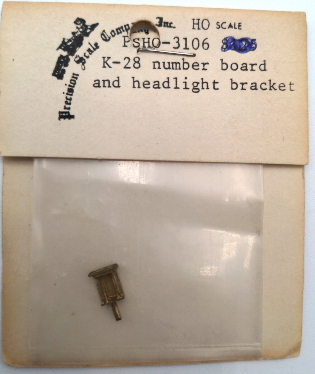 Precision Scale Company 3106 HO Number Board and Headlight Bracket - K-28