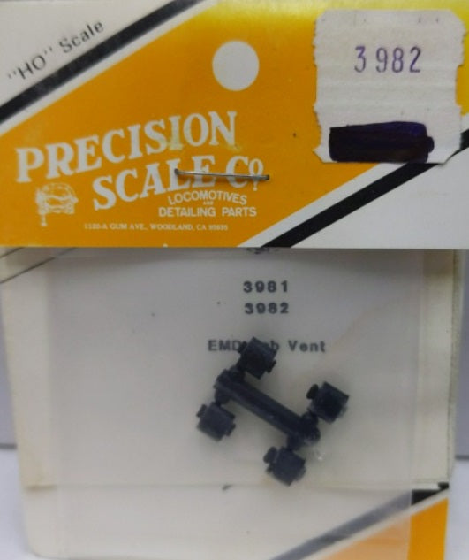 Precision Scale Company 3982 HO Roof Vents EMD Cab Plastic (Pack of 4)