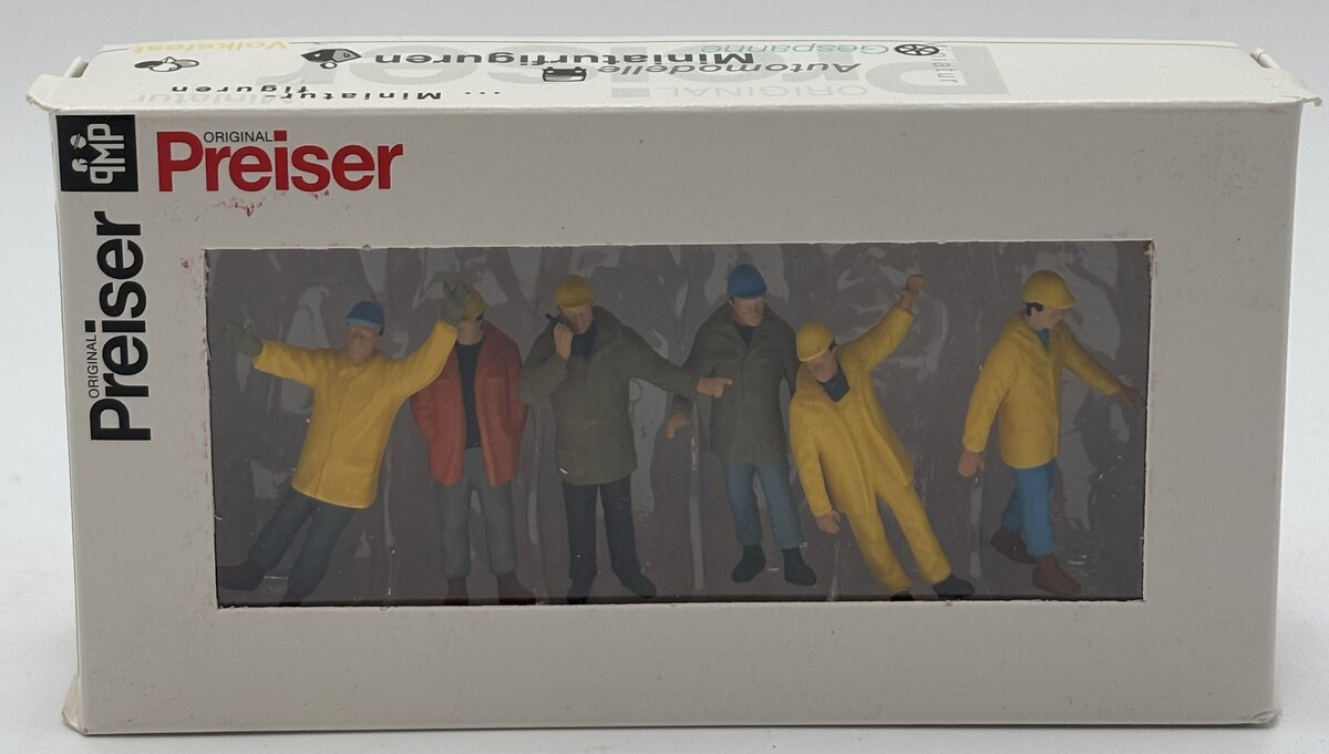 Preiser 68214 O Modern Workmen with Outdoor Clothing Figures (Set of 6)