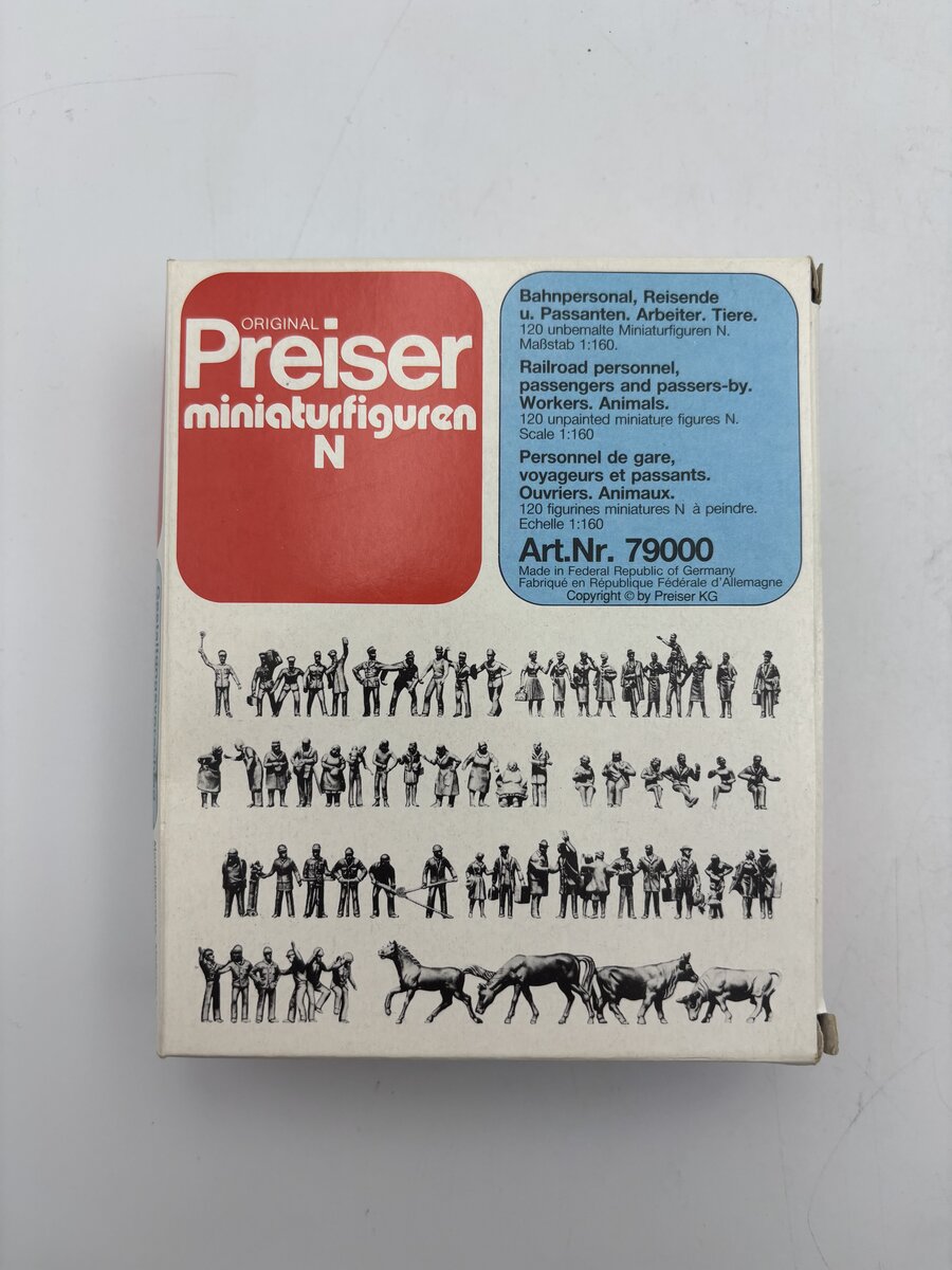 Preiser 79000 N Unpainted Assorted People & Animals Figure Kit (Set of 120)