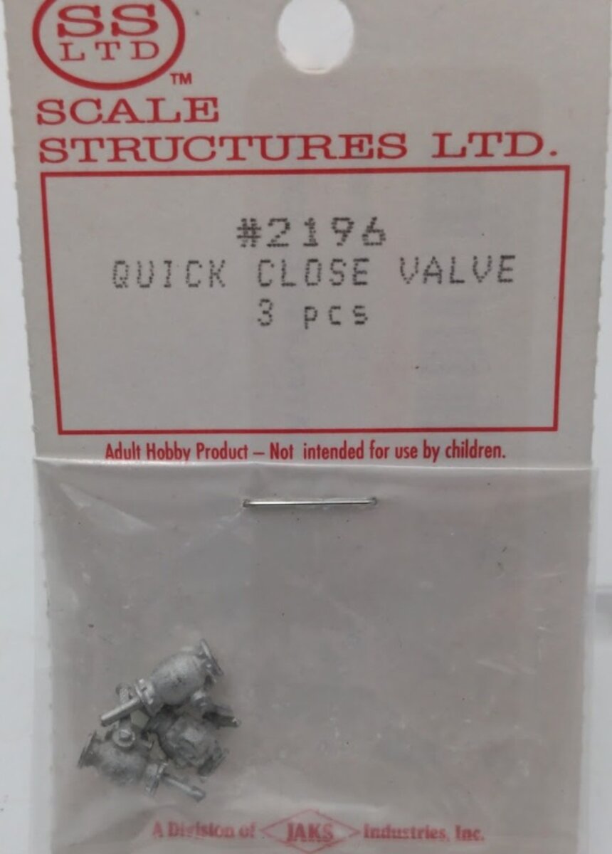 Scale Structures 2196 HO Scale Quick Close Valve (Pack of 3)