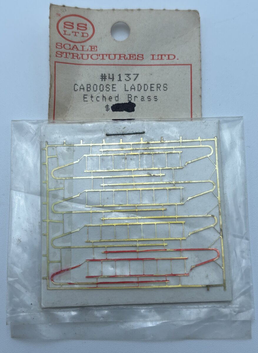 Scale Structures 4137 HO Caboose Ladders Brass (Pack of 4)