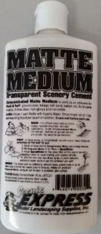 Scenic Express EX0030 Matte Medium Concentrate Scenery Cement 16 Oz. Bottle