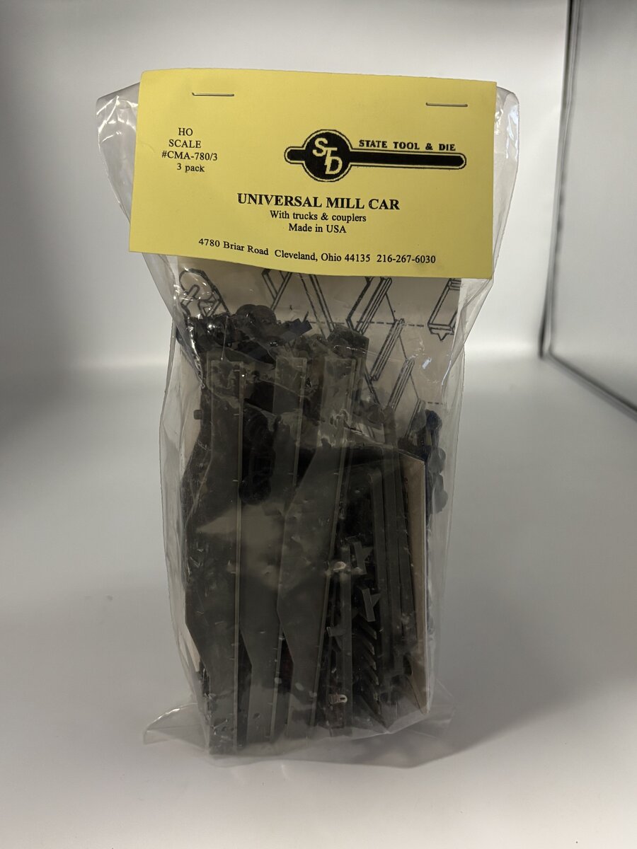 State Tool & Die 7803 HO Universal Steel Mill Car w/Trucks & Coupler (Pack of 3)