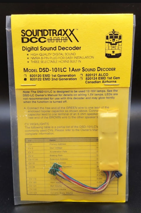 SoundTraxx 820122 EMD 2nd Generation Model DSD-101LC 1 Amp Sound Decoder