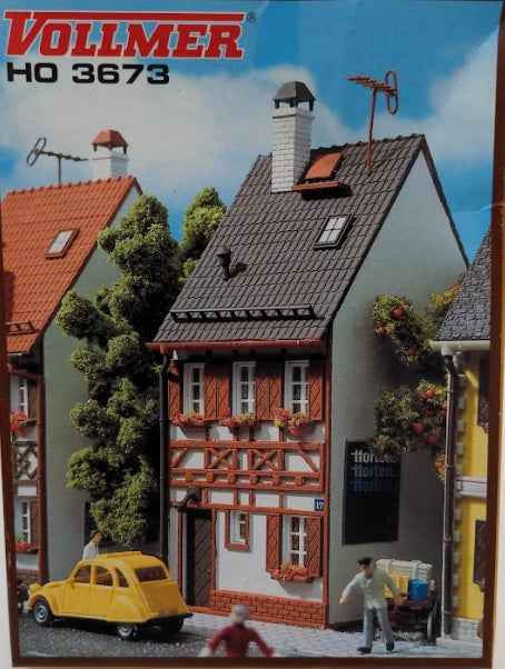 Vollmer 3673 HO Scale Half Timbered House Plastic Model Kit