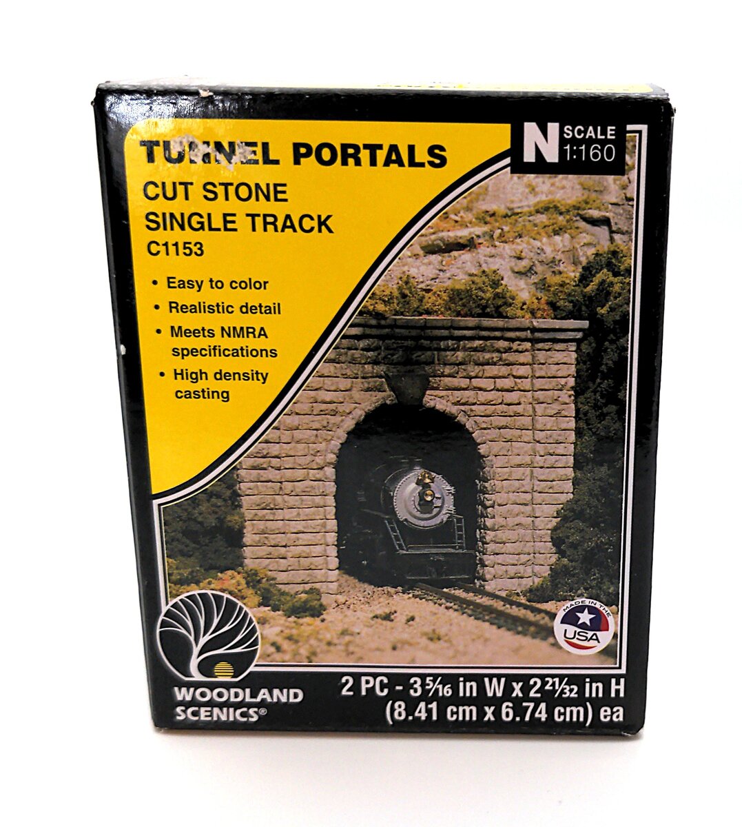 Woodland Scenics C1153 N Single Track Cut Stone Portals (Pack of 2)