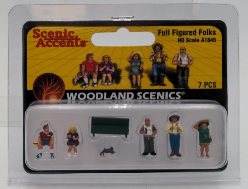 Woodland Scenics A1845 HO Scenic Accents Full Figured Folks Figures (Set of 7)