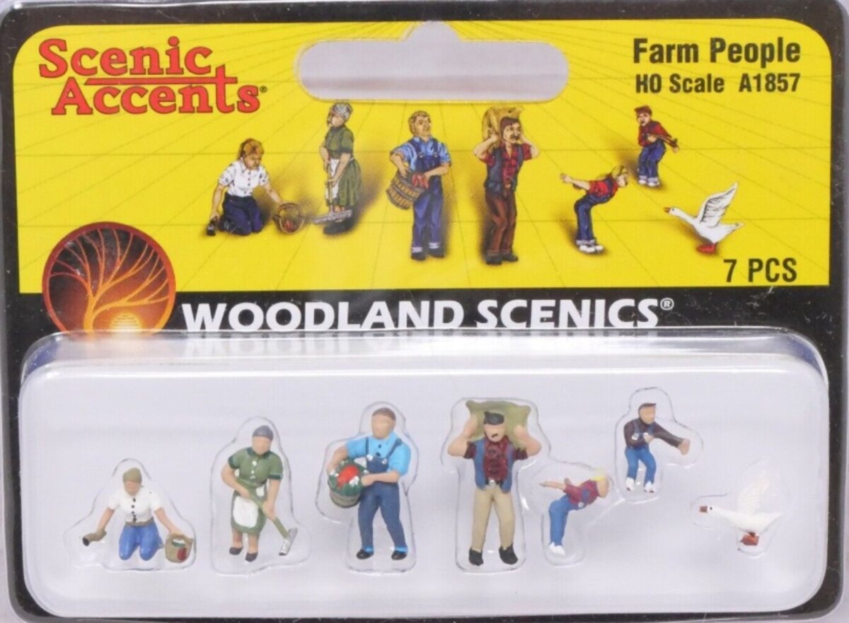 Woodland Scenics A1857 HO Farm People Figures (Set of 6)