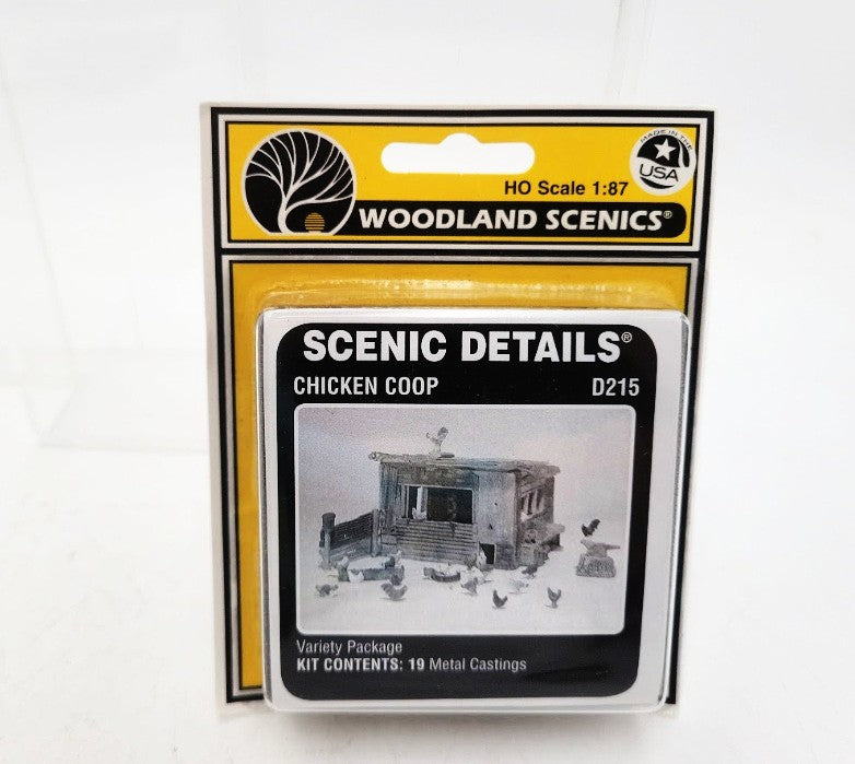 Woodland Scenics D215 HO Scale Scenic Details Chicken Coop White Metal Kit