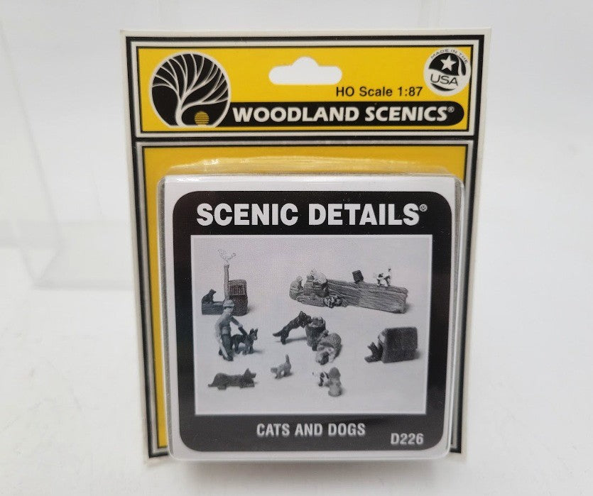 Woodland Scenics D226 HO Scale Scenic Details Cats and Dogs (Set of 10)