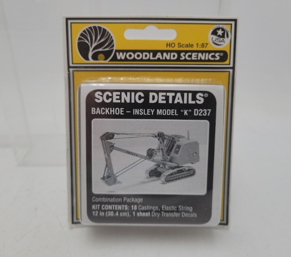 Woodland Scenics D237 HO Scale Scenic Details Back Hoe Insley Model K Metal Kit