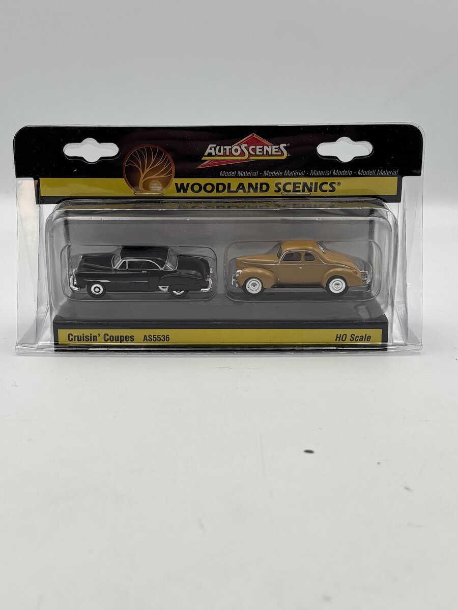 Woodland Scenics AS5536 HO Scale AutoScenes Cruisin' Coupes (Pack of 2)