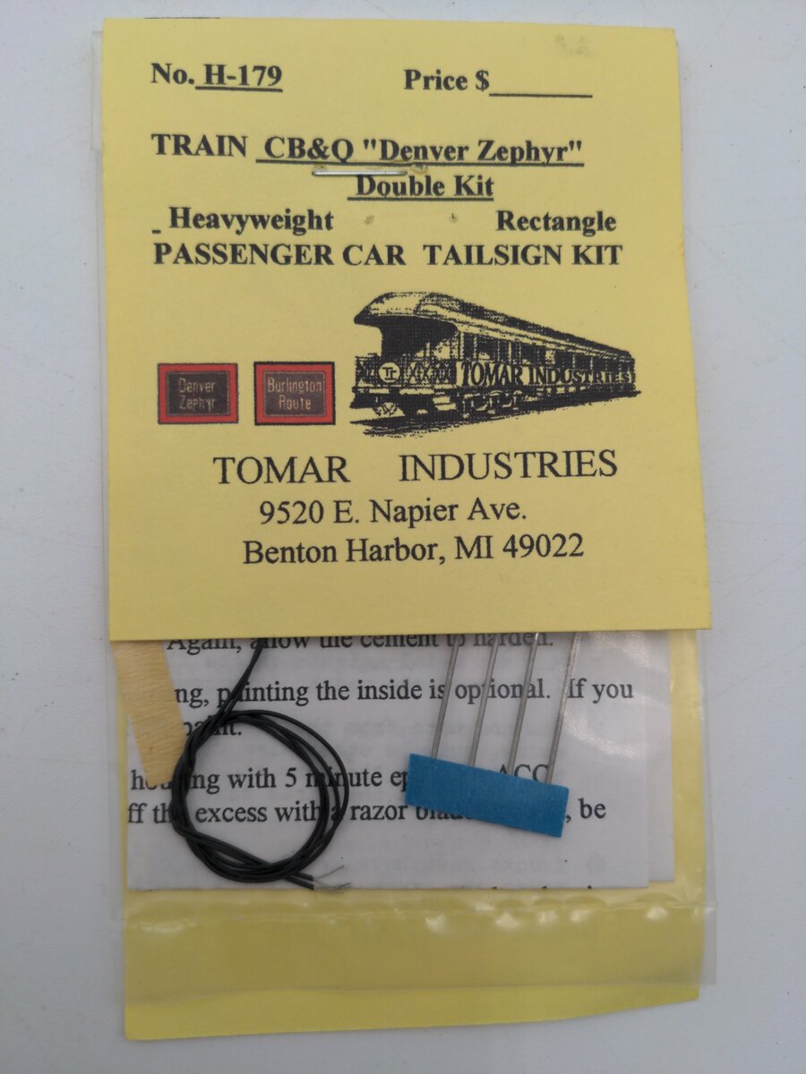 Tomar Industries 179 CB&Q Burlin Denver Zephyr lwrect