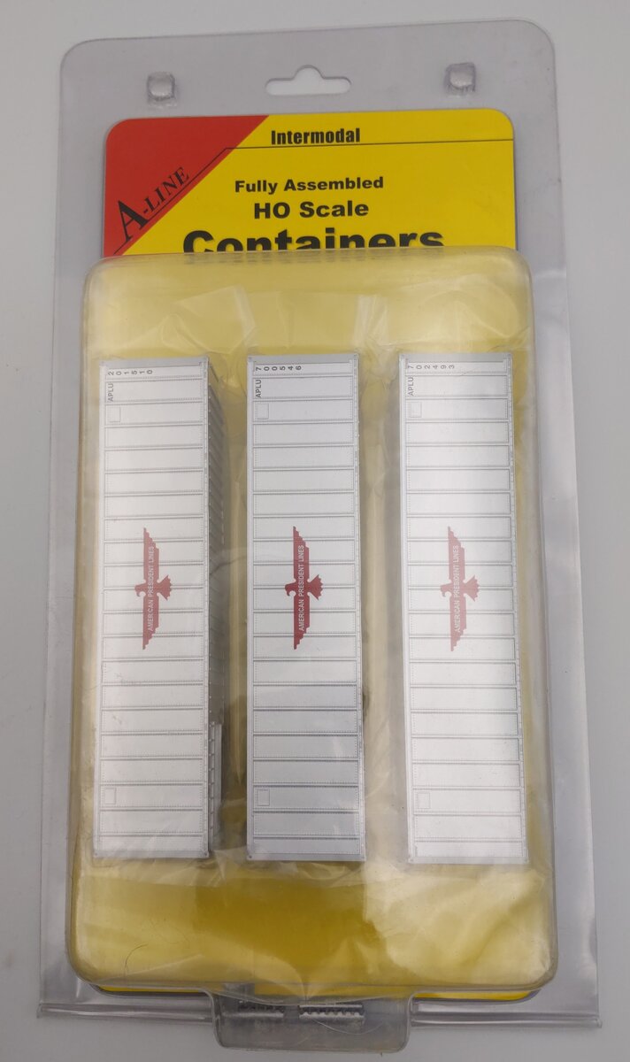 A-Line 30301-02 HO 40' Rib Sided Container - American President Line (Set of 3)