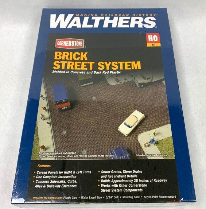 Walthers 933-3139 HO Scale Cornerstone Series Brick Street System Plastic Kit