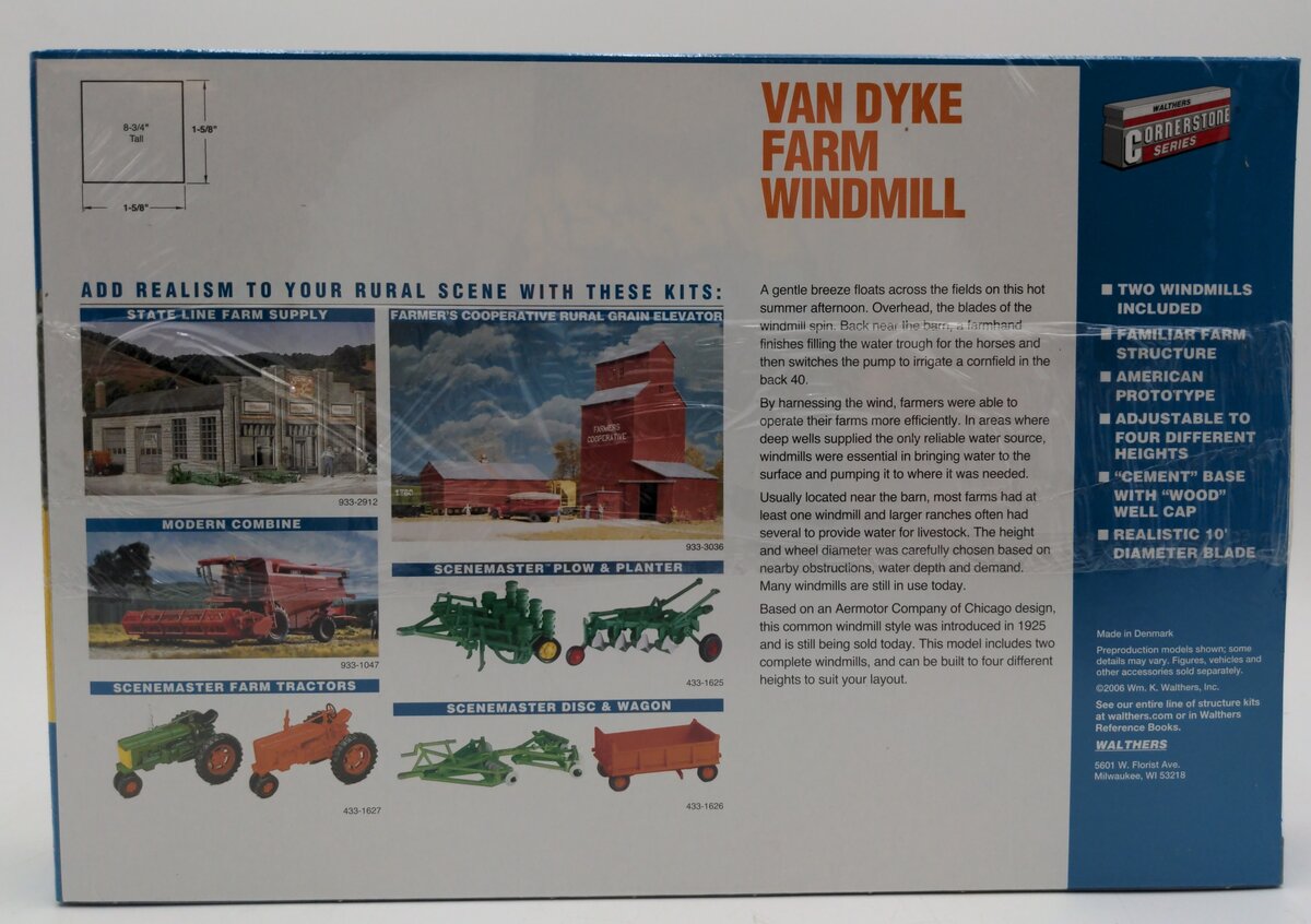 Walthers 933-3198 HO CornerStone Series Van Dyke Farm Windmill Kit (Pack of 2)