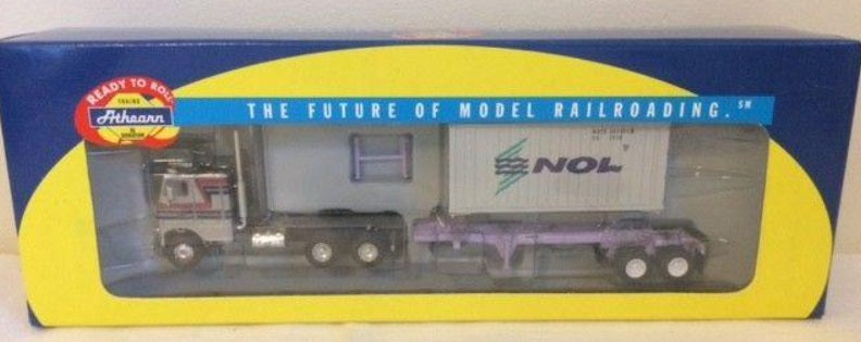 Athearn 92128 HO RTR COE 20'' Container w/Chassis NOL & Freightliner Tractor #2