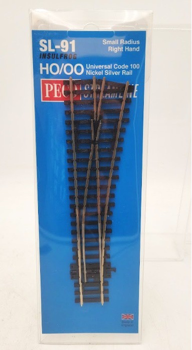 Peco SL-91 HO/OO Scale Code 100 Insulfrog Small Radius Right Hand Switch Turnout