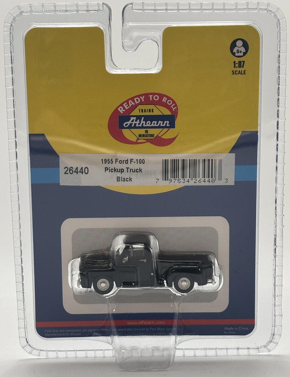 Athearn 26440 HO Scale Black 1955 Ford F-100 Pickup Truck