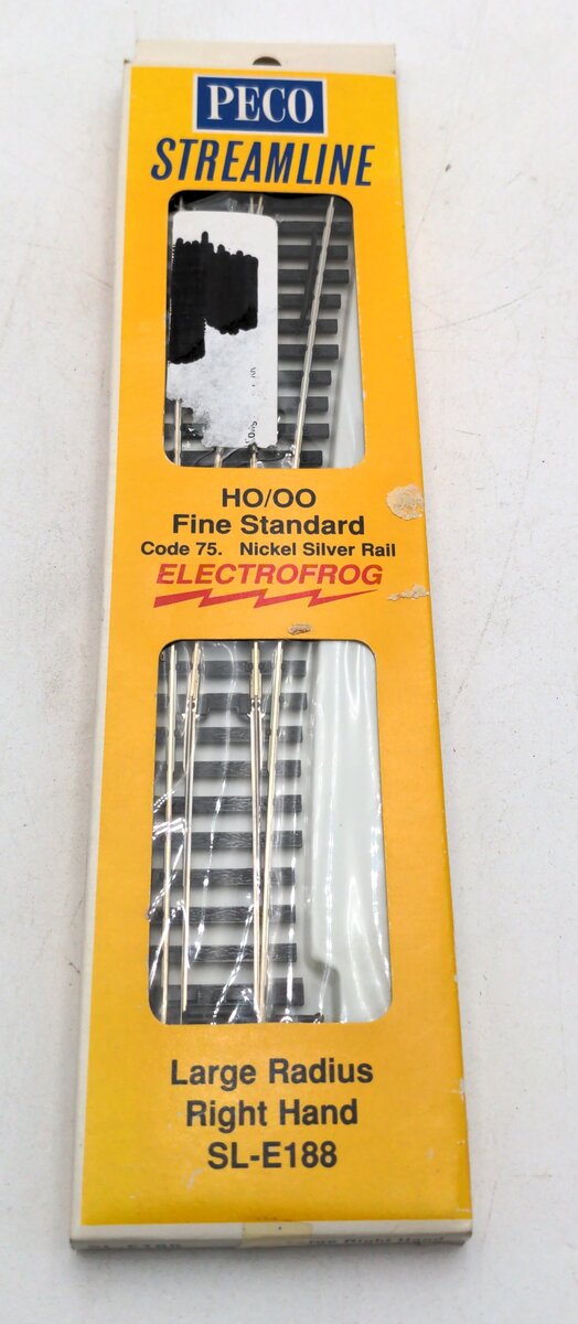 Peco SL-E188 HO/OO Code 75 12° 60" Large Radius Right Hand Switch Turnout