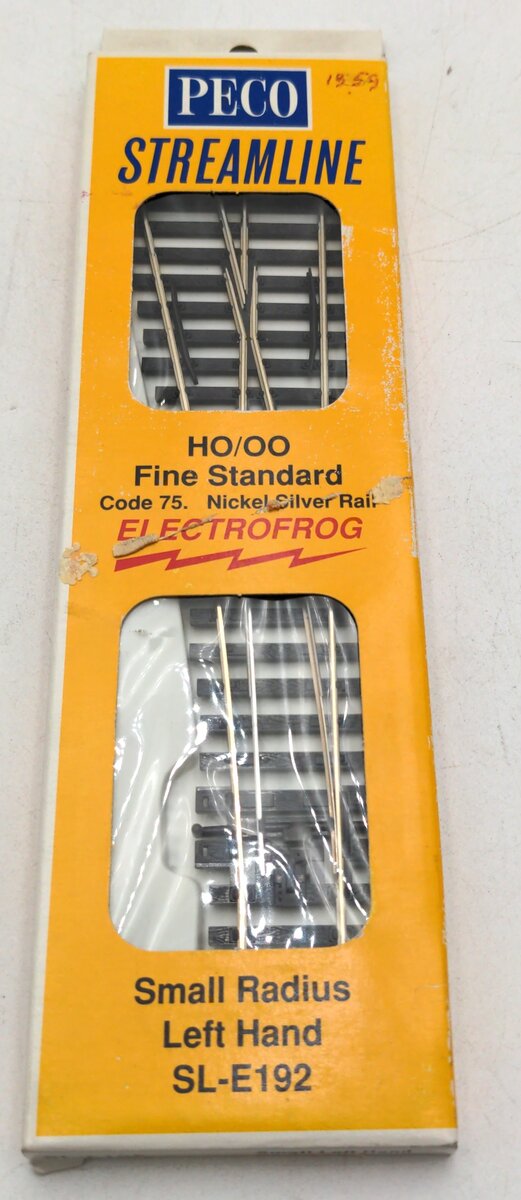 Peco SL-E192 HO/OO Code 75 12° 24" Radius Left Hand Switch Turnout