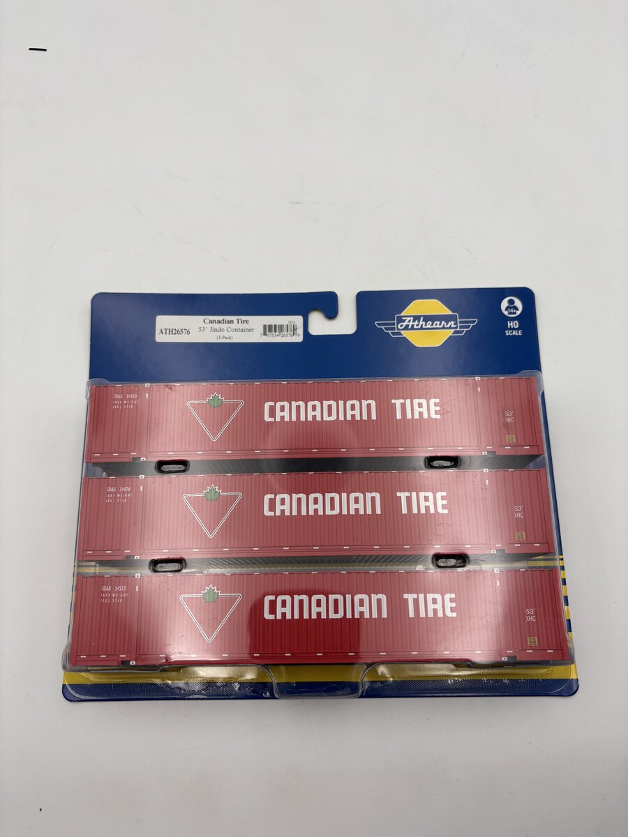 Athearn 26576 HO Canadian Tire 53' Jindo Container (Set of 3)