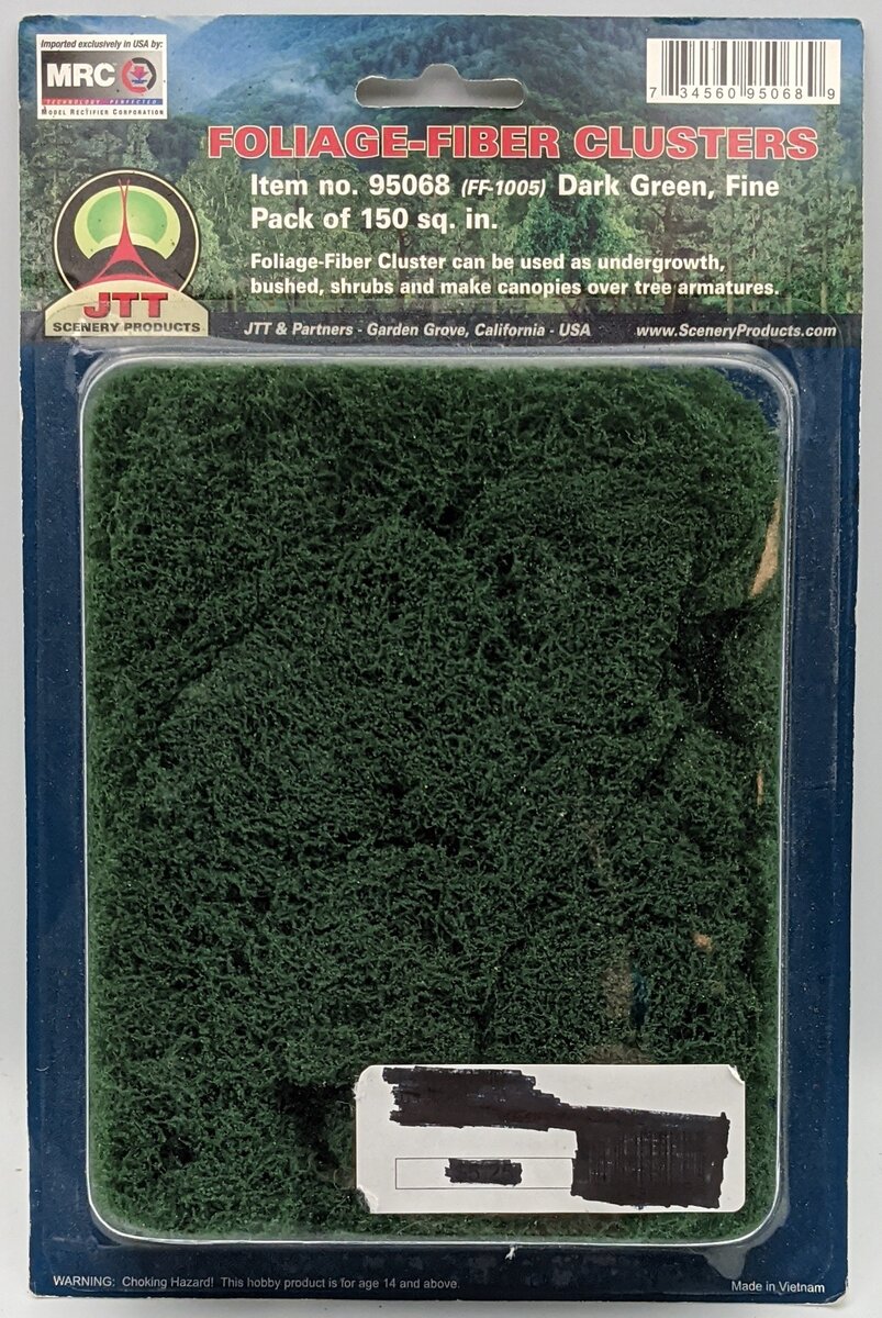 JTT Scenery Products 95068 Fine Foliage-Fiber Cluster, Dark Green