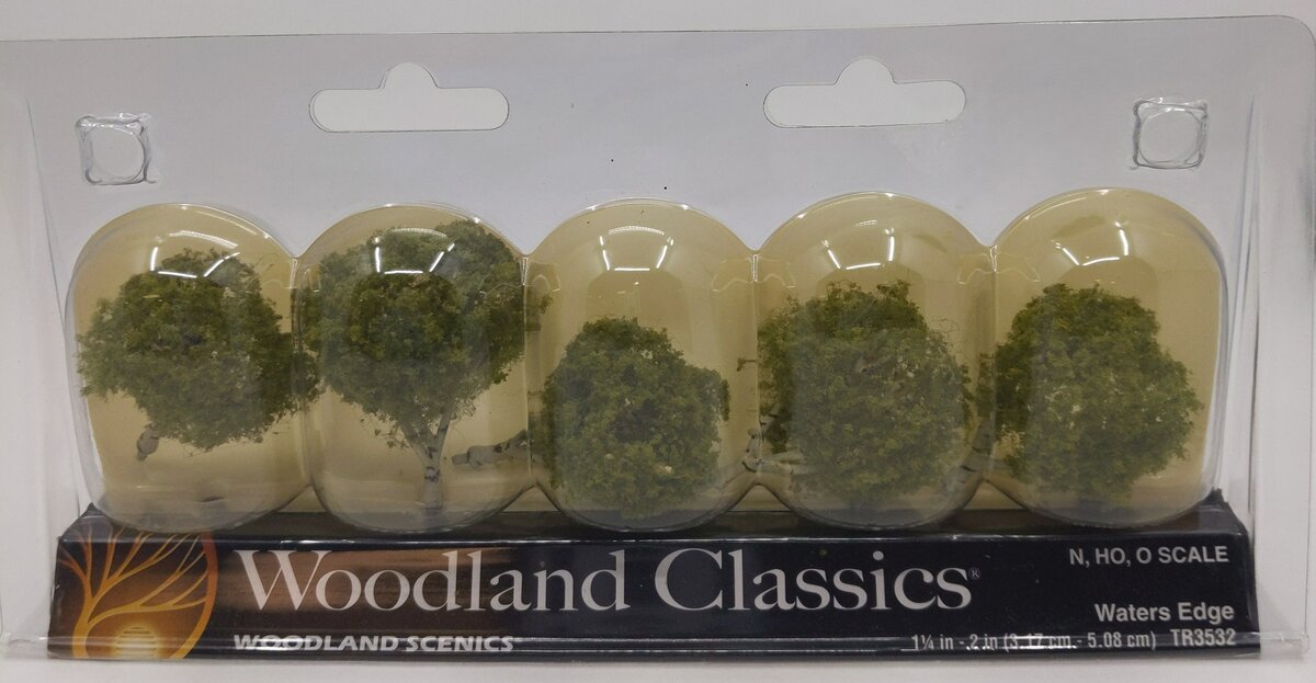Woodland Scenics TR3532 N/HO/O 1.25"-2" Waters Edge Deciduous Trees (Pack of 5)