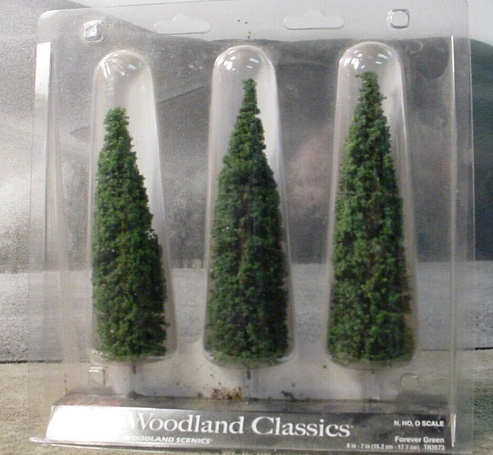 Woodland Scenics TR3573 N / HO / O 6" - 7" Forever Green Trees (Pack of 3)
