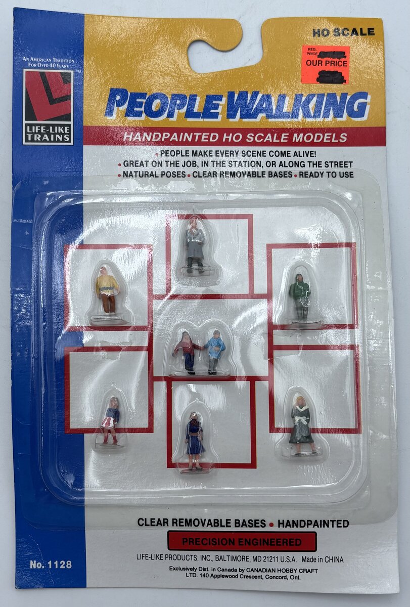 Life Like 1128 HO Walking People Figures (Set of 7)