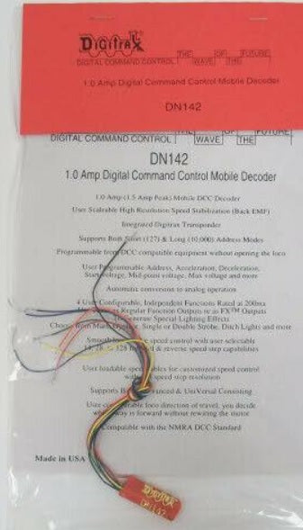 Digitrax DN142PS HO Scale 1.0 Amp Digital Control Command Mobile Decoder