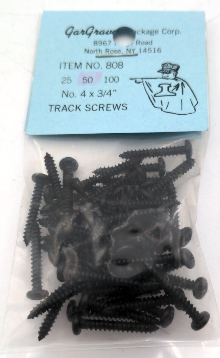Gargraves 808-5 # 4 x 3/4" Black Phillips Pan Head Track Screws (Pack of 50)