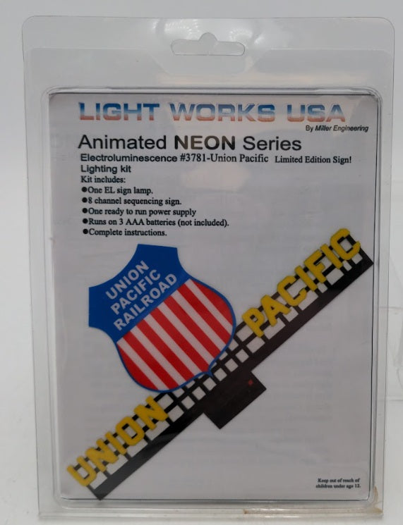 Miller Engineering 3781 HO/O Scale Union Pacific Animated Neon Billboard Kit
