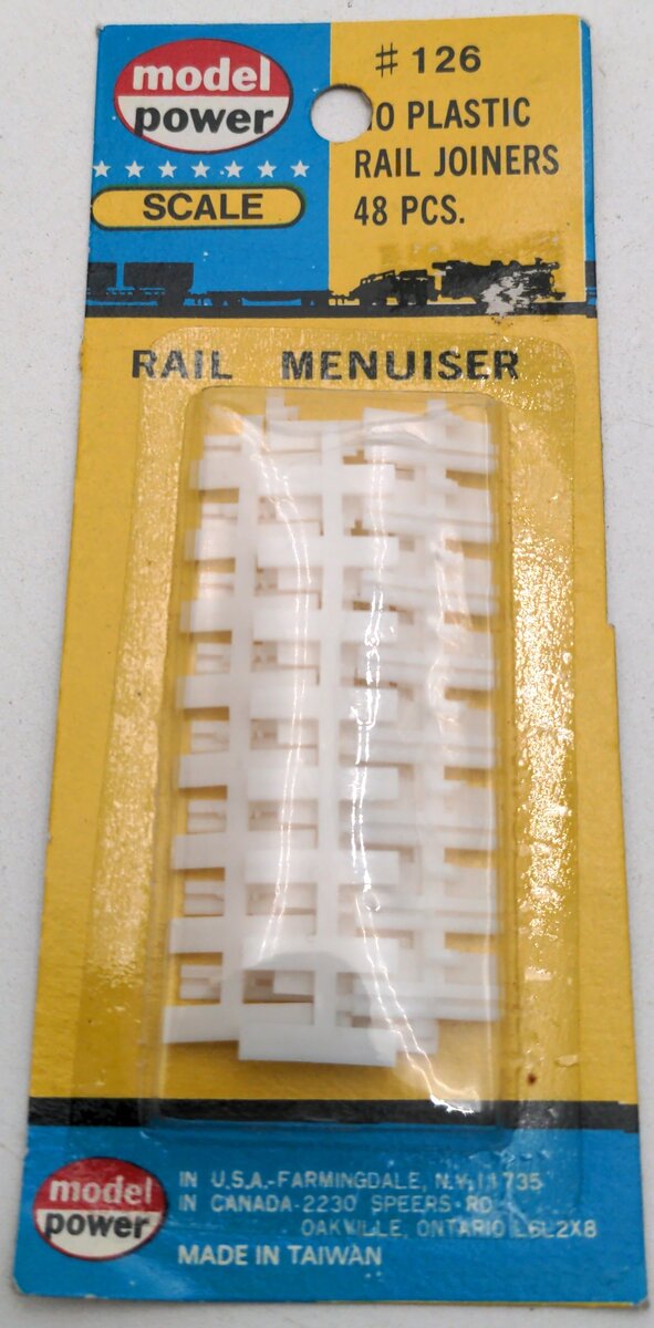 Model Power 126 HO Scale Insulated Rail Joiners- clear (PK 48)