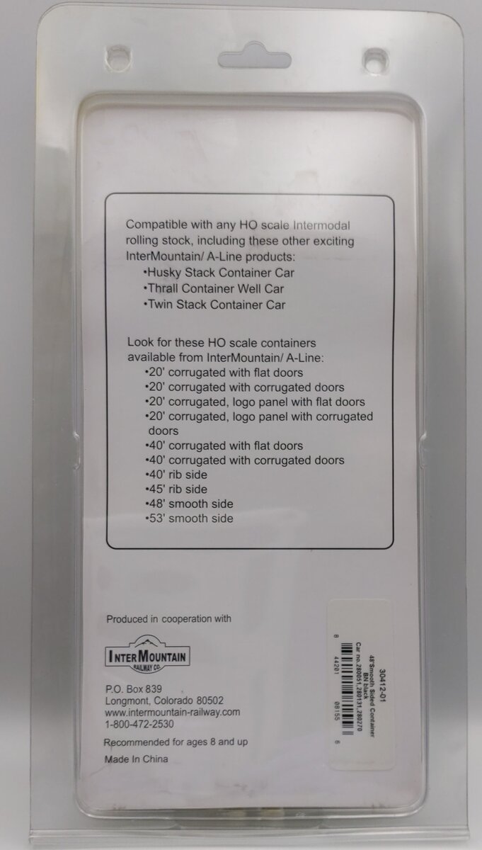 InterMountain (A-Line) 30412-01 HO 48' Smooth Sided Container BN (Black)